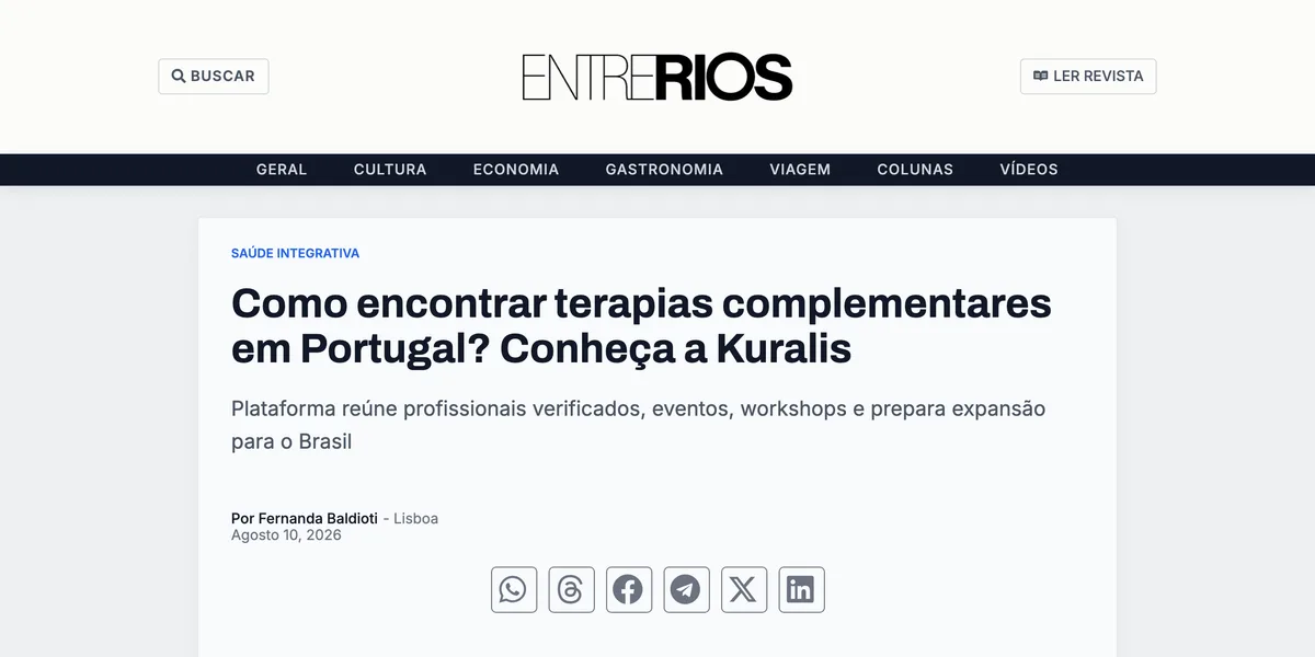 Captura do artigo publicado na Revista EntreRios
